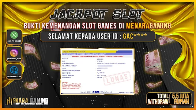 Gambar artikel: MENARAGAMING JACKPOT SLOT PG SOFT Rp. 5.057.000,- LUNAS