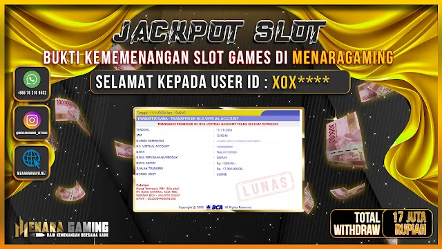 Gambar artikel: MENARAGAMING JACKPOT SLOT PP Rp. 17.000.000,- LUNAS